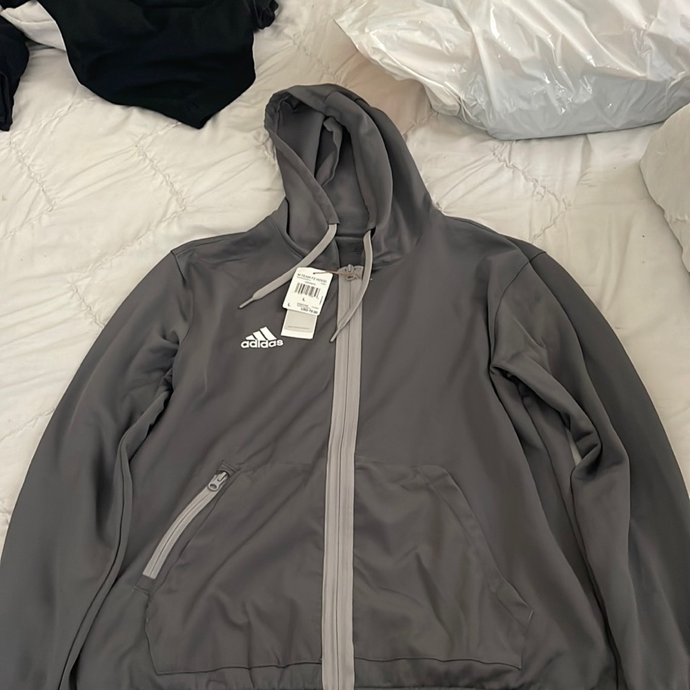 Adidas Men’s Fleece Grey Hoodie